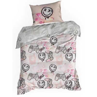 Pościel EUROFIRANY Kids 13 140 x 200 cm Biało-różowy