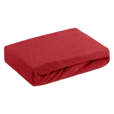Prześcieradło EUROFIRANY Design 91 Frotte 160 x 200 cm Czerwony