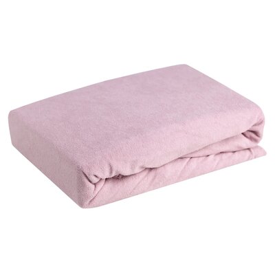 Prześcieradło EUROFIRANY Design 91 Frotte 160 x 200 cm Pudrowy róż