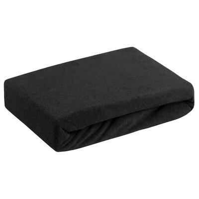 Prześcieradło EUROFIRANY Design 91 Frotte 160 x 200 cm Czarny