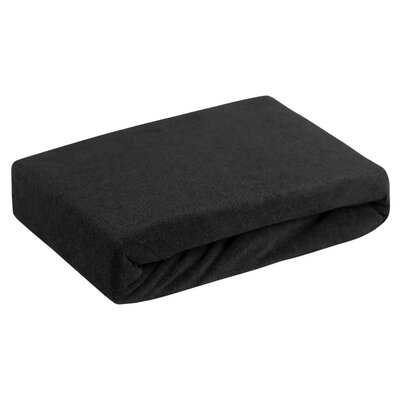 Prześcieradło EUROFIRANY Design 91 Frotte 220 x 200 cm Czarny