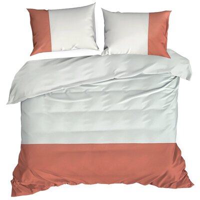 Pościel EUROFIRANY Nova Duo 160 x 200 cm Biało-ceglasty