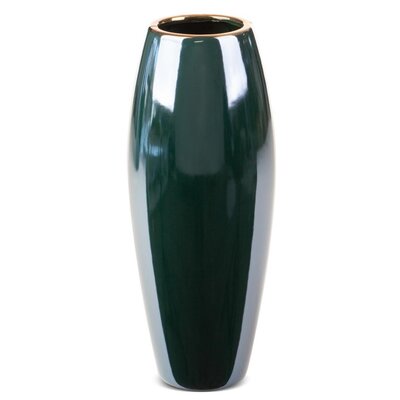 Wazon EUROFIRANY Amora 2 12 x 30 cm Zielono-złoty