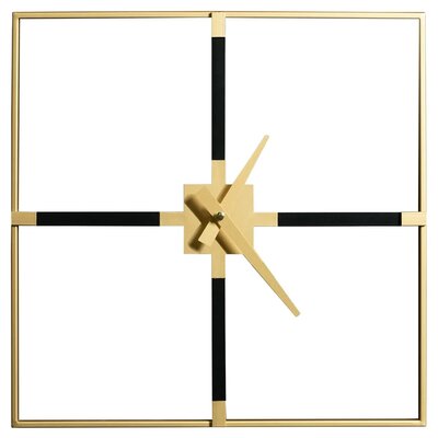 Zegar ścienny EUROFIRANY 24 60 x 60 cm Czarno-złoty