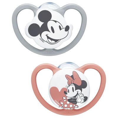 Smoczek NUK Space Disney Mickey 6-18 m Różowy (2 sztuki)