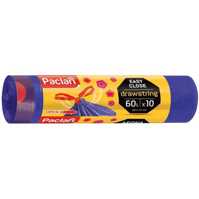 Worki na śmieci PACLAN Drawstring 136914 60L (10 szt.) Fioletowy