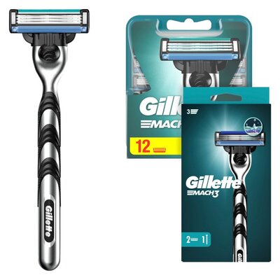 Golarka GILLETTE Mach3 + Ostrza do golarki GILLETTE Mach3 (14 sztuk)