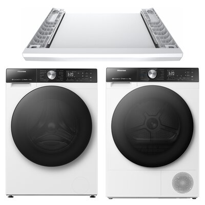 Pralka HISENSE Seria 5S WF5S1043BW PL 10.5kg 1400 obr + Suszarka HISENSE Seria 5S DH5S102BW/PL + Łącznik HISESNE WZXX90-BEW001