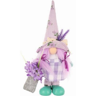 Skrzat wielkanocny SASKA GARDEN Gnom z lawendą Girl Fioletowy 25 cm