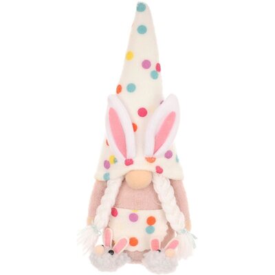 Skrzat wielkanocny SASKA GARDEN Gnom Zajączek Girl w Groszki 25 cm