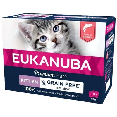 Karma dla kota EUKANUBA Grain Free Kitten Łosoś (12 x 85 g)