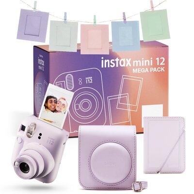 Aparat FUJIFILM Instax Mini 12 Fioletowy Pokrowiec + Album + Ramki + Sznurek + Klamerki