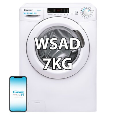 Pralka CANDY CS 1072DE/1-S 7kg 1000 obr + Suszarka CANDY CSOE H7A2TE-S SmartPro + Zestaw podłączeniowy CANDY WSK1101 2 STD