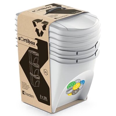Kosza na śmieci PROSPERPLAST Sortibox IKWB25S3 3 x 25L Szary