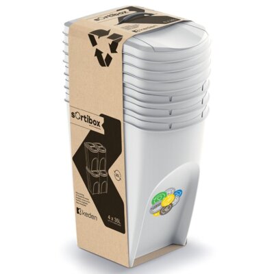 Kosz na śmieci PROSPERPLAST Sortibox IKWB35S4 4 x 35l Popielaty