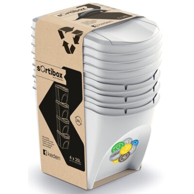 Kosza na śmieci PROSPERPLAST Sortibox IKWB25S4 (4x25l) Popielaty