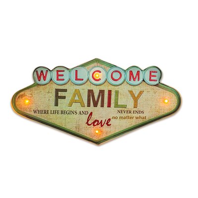 Фото - Люстра / світильник Forever Light Znak metalowy  Retro LED Welcome Family Welcome Family FLR03 