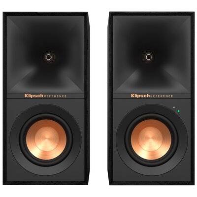 Aktywne, Podstawkowe kolumny głośnikowe KLIPCH R-40PM Czarne (2 szt.), BT, Obudowa MDF, Typ Bass Reflex, Przełącznik Phono/Line