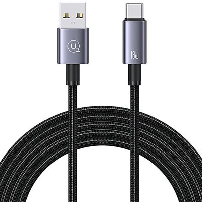 Фото - Кабель USAMS Kabel USB - USB-C  SJ666USB01 3A 2 m Fast Charging Stalowy 