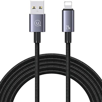 Kabel USB - Lightning USAMS SJ667USB01 2.4A 1.2 m Stalowy