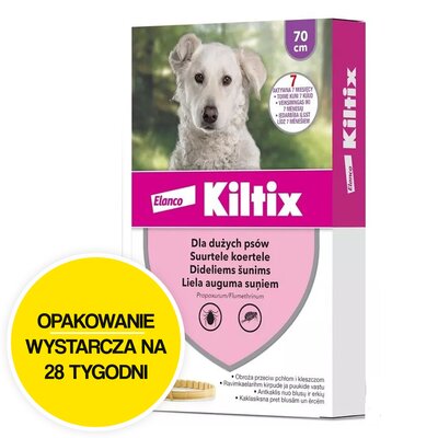 Obroża KILTIX przeciw kleszczom i pchłom dla dużych psów (70 cm) Ochrona przez 28 tygodni