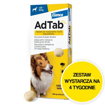 Tabletka przeciw pchłom i kleszczom ADTAB (22 - 45 kg) Ochrona przez 4 tygodnie