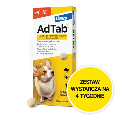 Tabletka przeciw pchłom i kleszczom ADTAB (5.5 - 11 kg) Ochrona przez 4 tygodnie