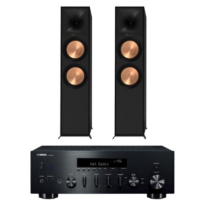 Amplituner YAMAHA MusicCast R-N600A Czarny + Kolumny głośnikowe KLIPSCH R-800F Czarne (2 szt.)