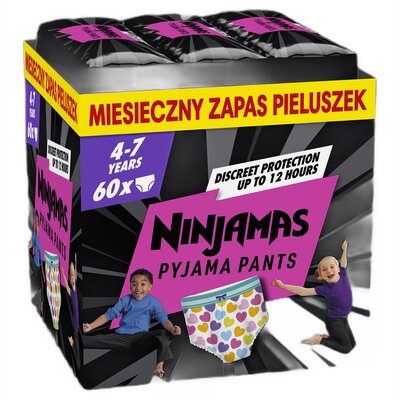 Pieluchomajtki PAMPERS Ninjamas Serduszka 7 (60 szt.)