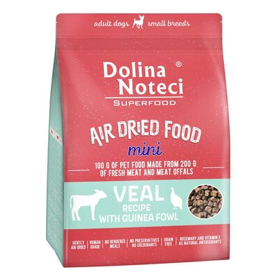 Karma dla psa suszona DOLINA NOTECI Superfood Mini Danie z cielęciny z perliczką 1 kg