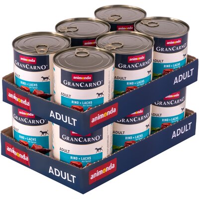 Karma dla psa ANIMONDA GranCarno Wołowina z łososiem i szpinakiem 12 x 800 g