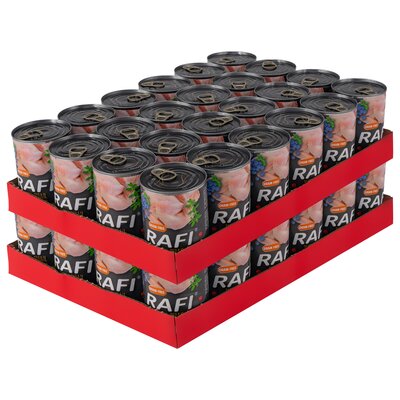 Karma dla psa RAFI z królikiem, borówką i żurawiną 48 x 400 g