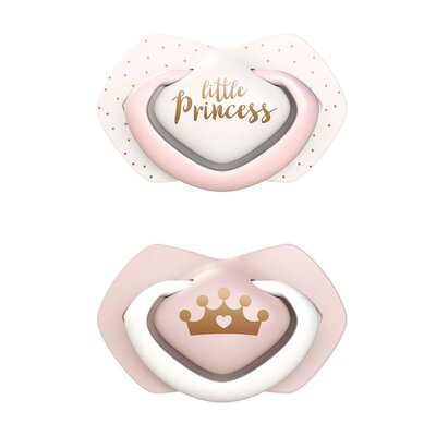 Smoczek CANPOL BABIES Royal Baby 6-18 m Różowy (2 sztuki)