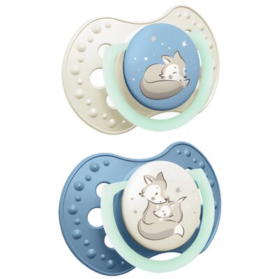 Smoczek LOVI Night&Day Boy 22/913 0-3 m Niebieski (2 sztuki)