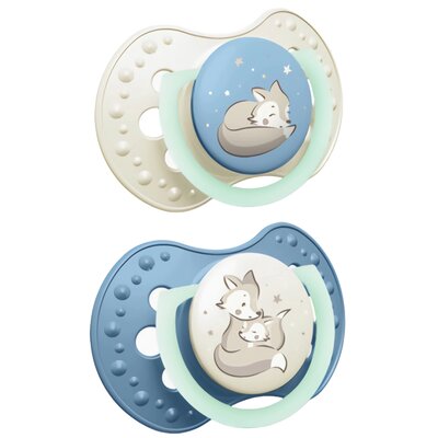 Smoczek LOVI Night&Day Boy 6-18 m Niebieski (2 sztuki)