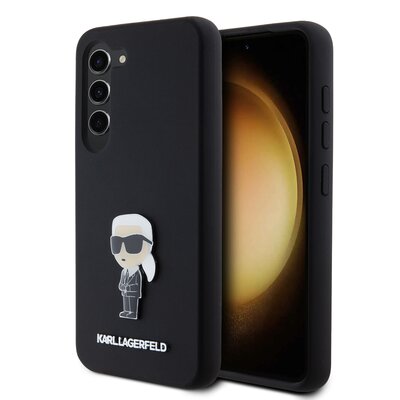 Etui KARL LAGERFELD Silicone Ikonik Metal Pin do Samsung S23 Czarny