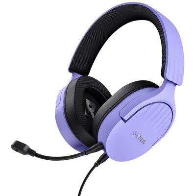 Słuchawki TRUST GXT 489P Fayzo Nauszne RGB, Dźwięk przestrzenny Purpurowy