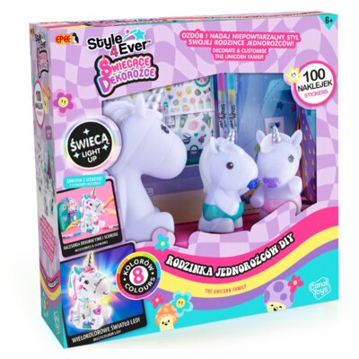 Zestaw kreatywny EPEE Świecące Dekorożce Rodzinka Jednorożców Diy EP60047