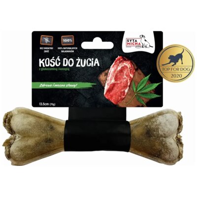 Przysmak dla psa SYTA MICHA Kość do żucia z glukozaminą i konopią 70 g