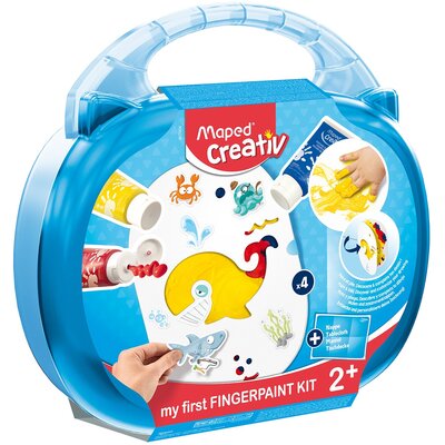 Farby do malowania palcami walizka 2+