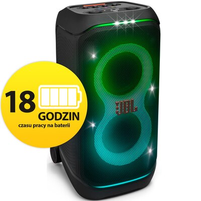 Power Audio JBL PartyBox Stage 320 Czarny, 240W, Bluetooth, Bateria 18 godzin, Wejście mikrofonowe i gitarowe, IPX4