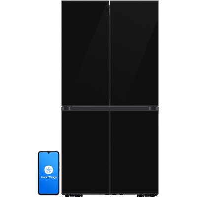 Lodówka SAMSUNG RF65DB960E22EO Side by Side AI No Frost 185.3cm Czarne szkło Podajnik wody Kostkarka