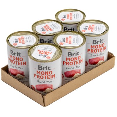 Karma dla psa BRIT Mono Protein Wołowina z ryżem 6 x 400 g