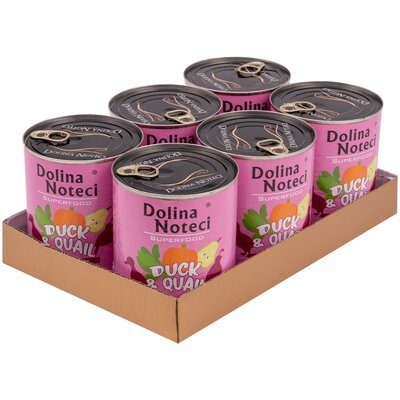 Karma dla psa DOLINA NOTECI Superfood z kaczką i przepiórką 6 x 800 g