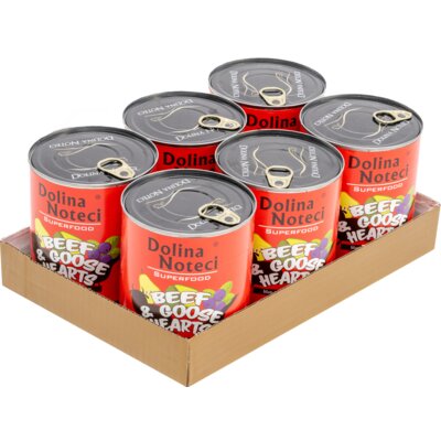 Karma dla psa DOLINA NOTECI Superfood z wołowiną i sercami gęsi 6 x 800 g