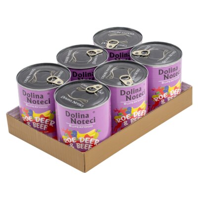 Karma dla psa DOLINA NOTECI Superfood z sarną i wołowiną 6 x 800 g