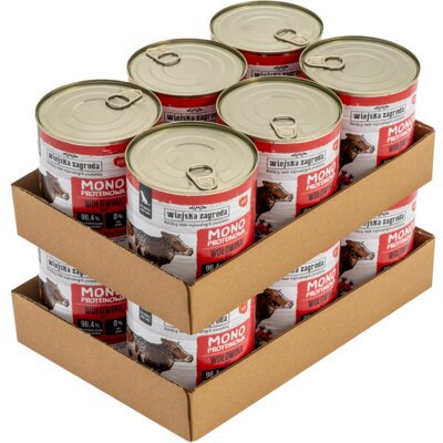Karma dla psa WIEJSKA ZAGRODA Wołowina 12 x 800 g