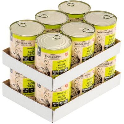 Karma dla psa WIEJSKA ZAGRODA Kaczka z gruszką 12 x 800 g