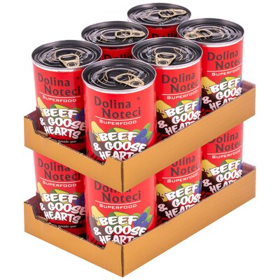 Karma dla psa DOLINA NOTECI Superfood z wołowiną i sercami gęsi 12 x 400 g