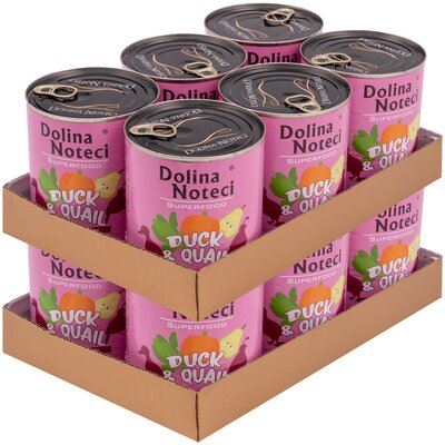 Karma dla psa DOLINA NOTECI Superfood z kaczką i przepiórką 12 x 800 g
